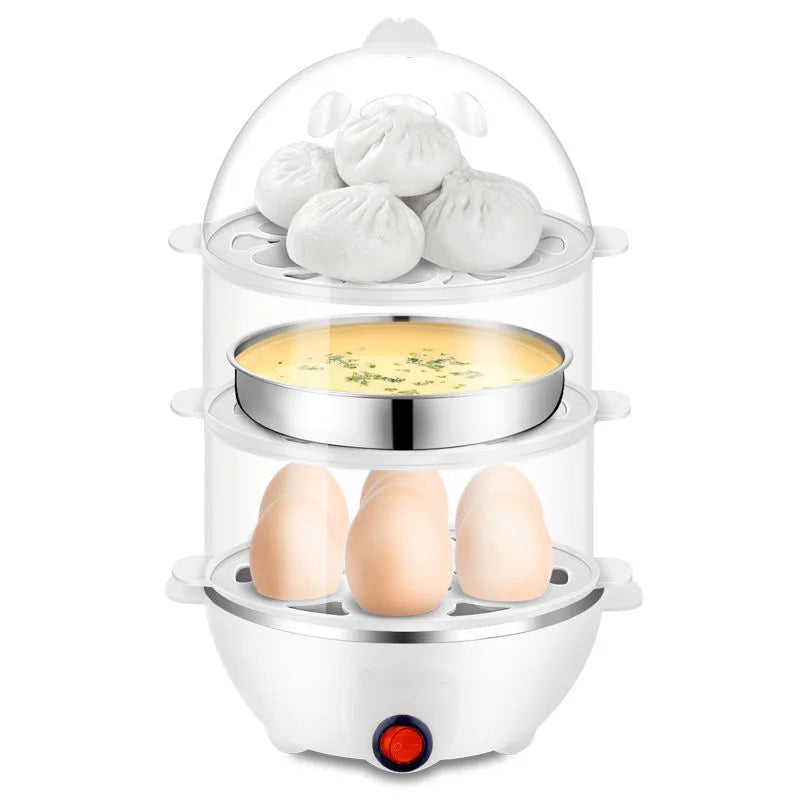 Fogão elétrico multifuncional para preparar ovos, milho e leite fumegante rapidamente com sistema de cozimento de camada tripla