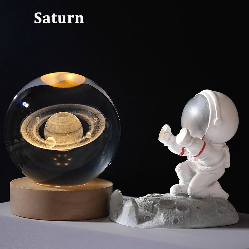 USB LED night light, Galaxy Crystal Ball lamp, 3D planet moon lamp, hoSPECIFICATIONSBrand Name: NoEnName_NullType: Night LightShape: MoonIs Bulbs Included: NoOrigin: Mainland ChinaCertification: noneIs Batteries Included: YesItem Type: