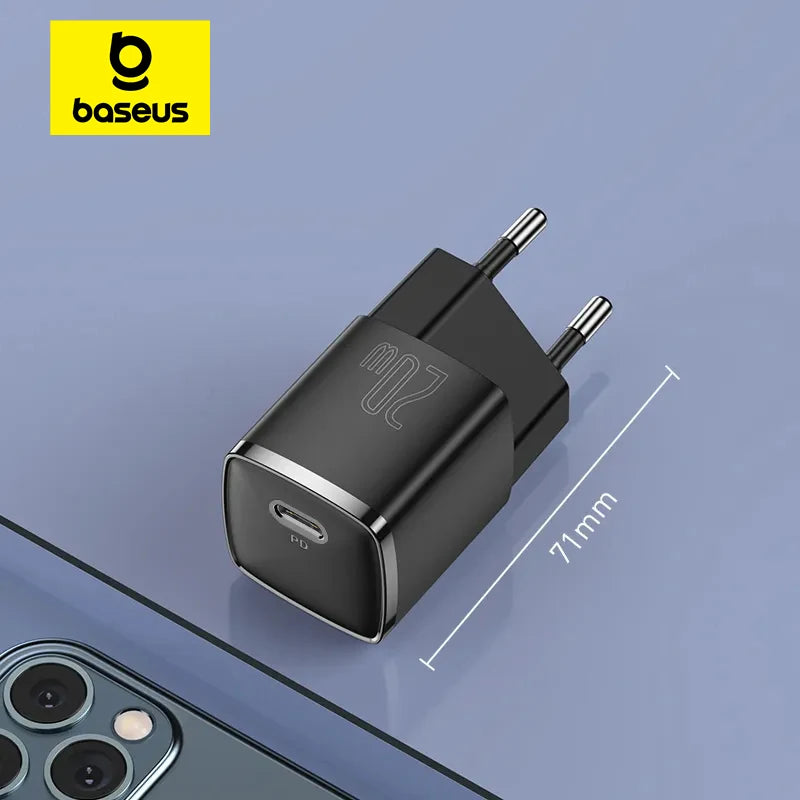 Baseus 20W USB C Charger Portable Type C Charger Support PD Fast Charging For iPhone 15 14 13 12 11 Pro Max 8 Plus Quick Charger
