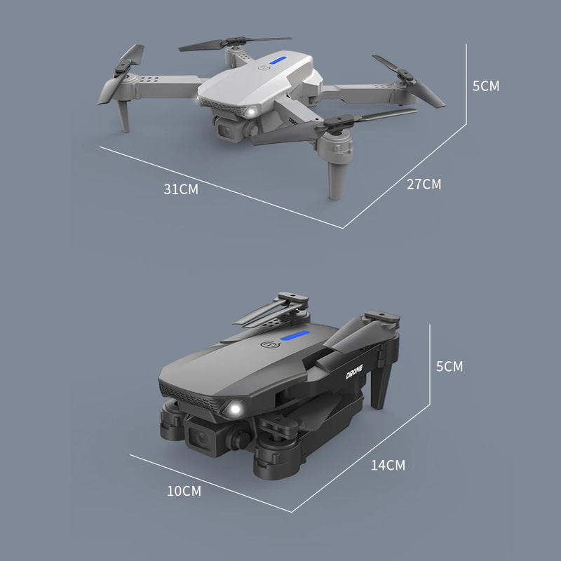 Drone e88pro 4kESPECIFICAÇÕES
Marca : GRAYCEWODY
GPS : Não
Resolução máxima de vídeo [Pixel X Pixel] : 4K（4096*2160）
Resistência máxima à velocidade do vento : &lt;10km/h
Recursos 