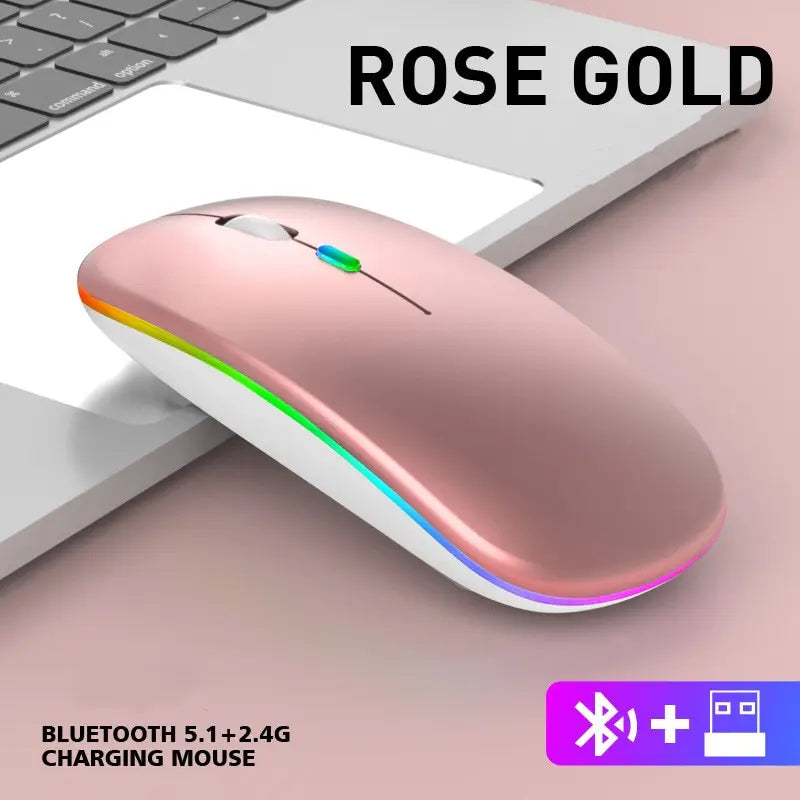 Tablet Phone Computer Bluetooth Wireless Mouse Charging Luminous 2.4G SPECIFICATIONSNumber of Rollers: 1 pcsNumber of Buttons: 3Brand Name: ITLYDPI: 1200Package: YesInterface Type: USBHand Orientation: RightTime to market: Dec-04Power 