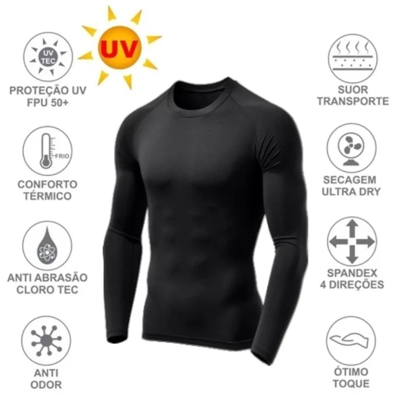 Thermal Sun Protection T-Shirt Compression Second Skin UV Iced Fabric SPECIFICATIONSBrand Name: DebexApplicable Scene: DailyApplicable Season: Four SeasonsGender: MENSleeve Length(cm): FullTops Type: TEESStyle: CasualItem Type: topsOri